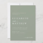Invitation Script moderne Sage vert tout en un Mariage (Devant)