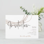 Invitation Script moderne Scribble Circulaire Line Mariage be (Debout devant)