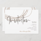 Invitation Script moderne Scribble Circulaire Line Mariage be (Devant / Derrière)