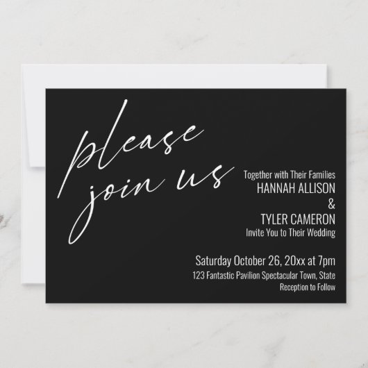 Invitation Script moderne S'il vous plaît Joignez-vous à nous (Devant)