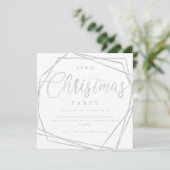 Invitation Script MODERNE Silver White Parties scintillant Ch (Debout devant)