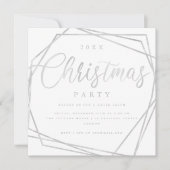 Invitation Script MODERNE Silver White Parties scintillant Ch (Devant)