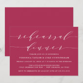 INVITATION SCRIPT MODERNE SIMPLE | CARTON D'INVITATION AU DÎN (Devant / Derrière)