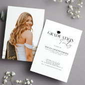 Invitation Script moderne simple fête de graduation photo