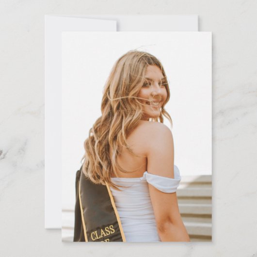 Invitation Script moderne simple fête de graduation photo (Dos)