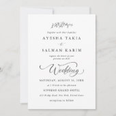 Invitation Script moderne simple Mariage du mariage musulman (Devant)