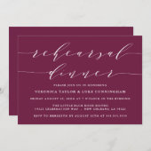 INVITATION SCRIPT MODERNE SIMPLE | RÉPÉTITION DÎNER INVITATIO (Devant / Derrière)