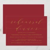INVITATION SCRIPT MODERNE SIMPLE | RÉPÉTITION DÎNER INVITATIO (Devant / Derrière)