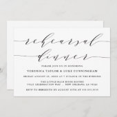 INVITATION SCRIPT MODERNE SIMPLE | RÉPÉTITION DÎNER INVITATIO (Devant / Derrière)