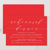 INVITATION SCRIPT MODERNE SIMPLE | RÉPÉTITION DÎNER INVITATIO (Devant / Derrière)