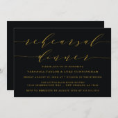 INVITATION SCRIPT MODERNE SIMPLE | RÉPÉTITION DÎNER INVITATIO (Devant / Derrière)