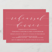 INVITATION SCRIPT MODERNE SIMPLE | RÉPÉTITION DÎNER INVITATIO (Devant / Derrière)