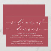 INVITATION SCRIPT MODERNE SIMPLE | RÉPÉTITION DÎNER INVITATIO (Devant / Derrière)