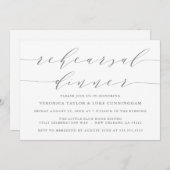 INVITATION SCRIPT MODERNE SIMPLE | RÉPÉTITION DÎNER INVITATIO (Devant / Derrière)