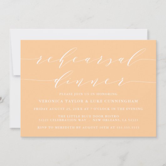 INVITATION SCRIPT MODERNE SIMPLE | RÉPÉTITION DÎNER INVITATIO (Devant)