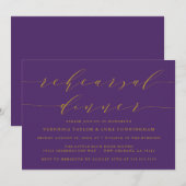 INVITATION SCRIPT MODERNE SIMPLE | RÉPÉTITION DÎNER INVITATIO (Devant / Derrière)