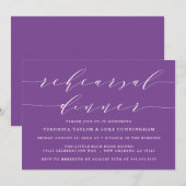 INVITATION SCRIPT MODERNE SIMPLE | RÉPÉTITION DÎNER INVITATIO (Devant / Derrière)