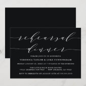 INVITATION SCRIPT MODERNE SIMPLE | RÉPÉTITION DÎNER INVITATIO (Devant / Derrière)