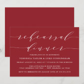 INVITATION SCRIPT MODERNE SIMPLE | RÉPÉTITION DÎNER INVITATIO (Devant / Derrière)