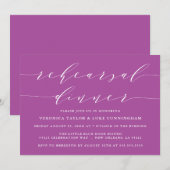 INVITATION SCRIPT MODERNE SIMPLE | RÉPÉTITION DÎNER INVITATIO (Devant / Derrière)