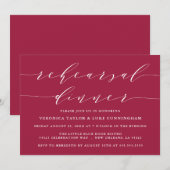 INVITATION SCRIPT MODERNE SIMPLE | RÉPÉTITION DÎNER INVITATIO (Devant / Derrière)