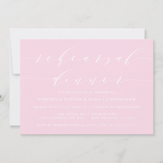 INVITATION SCRIPT MODERNE SIMPLE | RÉPÉTITION DÎNER INVITATIO (Devant)