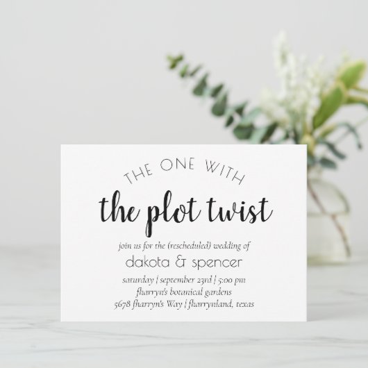 Invitation Script moderne simple | Un avec torsion Mariage (Debout devant)