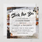 Invitation Script moderne, Stock photo le Bar Couples Douche (Devant)