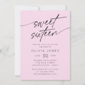 Invitation Script moderne Sweet sixteen photo fête d'annivers (Devant)