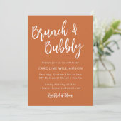 Invitation Script moderne tendance Brunch Bubbly Douche orang (Debout devant)
