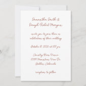 Invitation Script moderne Terra Cotta et Mariage blanc (Devant)