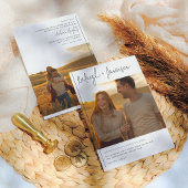 Invitation Script moderne Typographie classique 2 Photos Mari