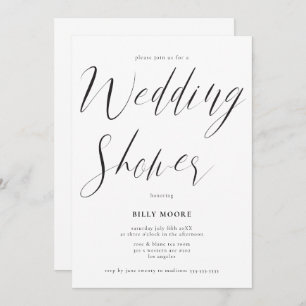 Invitation Script moderne Wedding shower neutre genre