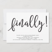 Invitation Script monochrome Finalement Partie d'engagement (Devant)