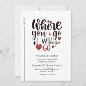 Invitation Script noir Coeurs rouges Mariage de la Bible chré (Devant)