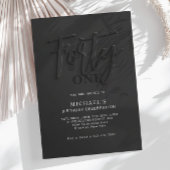Invitation Script noir élégant Quarante 40e anniversaire adul