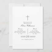 Invitation Script noir et blanc Genre Neutre Photo Baptême (Dos)