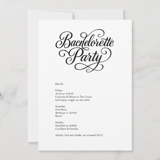 Invitation Script noir et blanc intemporel (Dos)