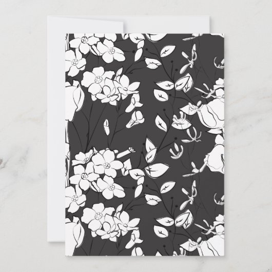 Invitation Script noir et blanc minimum fantaisie Enregistrer (Dos)