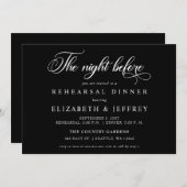 Invitation Script Noir La Nuit Avant Le Dîner De La Répétitio (Devant / Derrière)