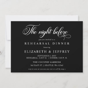 Invitation Script Noir La Nuit Avant Le Dîner De La Répétitio
