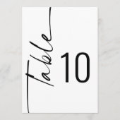 Invitation Script noir Mariage blanc Numéro de tableau imprim (Devant)