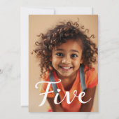 Invitation Script noir minimaliste moderne 5e photo d'anniver (Dos)