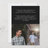 Invitation Script noir moderne 3 photo graduation stylisée (Dos)