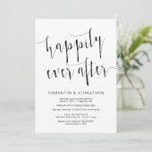 Invitation Script noir moderne modifiable, Elopement Mariage (Debout devant)