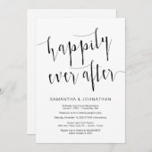 Invitation Script noir moderne modifiable, Elopement Mariage (Devant / Derrière)