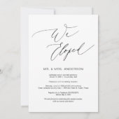 Invitation Script noir romantique,, Mariage en fuite (Dos)