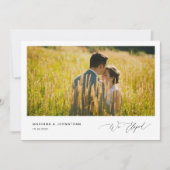 Invitation Script noir romantique,, Mariage intime (Devant)