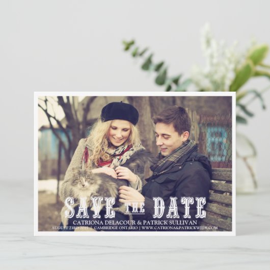 INVITATION SCRIPT OCCIDENTAL RUSTIQUE ENREGISTRER LA DATE ANN (Debout devant)