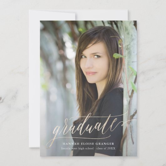 Invitation Script or doré Grad en Faux Foil (Devant)